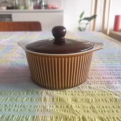 Villeroy & Boch Luxembourg Vintage Brown Rib Pattern Soufflé Dish (small) • $25.60