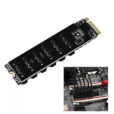 M.2 NVME PCI-E 3.0 X4 X8 X16 To SATA 3.0 6 Ports Expansion Adapter Card 6Gbps • $55.33