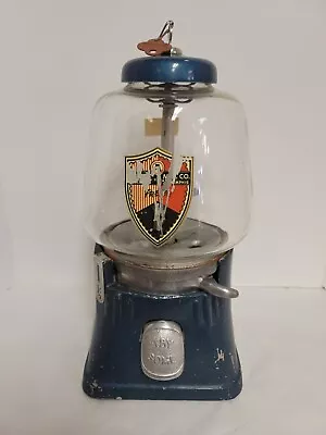 $498 • Buy Antique  RARE  1cent Silver King Nuts / Gumball Machine  Works With Key 