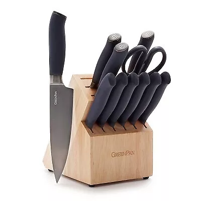 GreenPan Titanium 12-Piece Knife Block Set Titanium Coated & Stainless Steel • $32