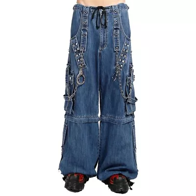 Blue Jeans  Extreme Bondage Rocker Cyber Goth Steampunk Biker Tripppant/trip Usa • $89.45