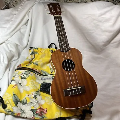 Kala Gloss Mahogany Ukulele KA-S W/ Yellow Flower Bag & Tuner Made In Hawaii • $75