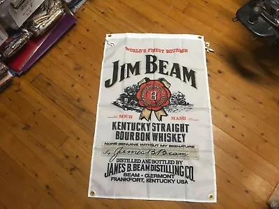 $34 • Buy JIM BEAM Banner Bourbon Whiskey USA Bar Flag Poster Mancave Flag Wall Hanging Jb