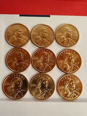 2000 2008 D  Complete 9 Coins UNCIRCULATED Sacagawea Native American Set  • $28.95