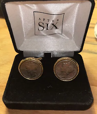 Vintage After Six  Genuine Coin Mercury Dime Gold Plated Cufflinks Box • $34.99