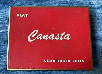 Vintage 1950 Boxed Double Deck Of Canasta Cards With Instructions SC Tax Stamps • $14.95