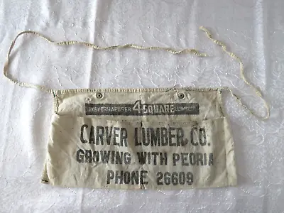 Vintage Advertising Nail Apron Pouch Carver Lumber Co Peoria Weyerhaeuser 4-sq • $18.95