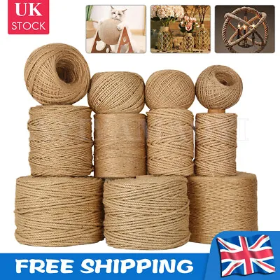 £8.99 • Buy Natural Jute Rope Hessian Cord Braided Twisted Boating Garden Decking 6MM-10MM