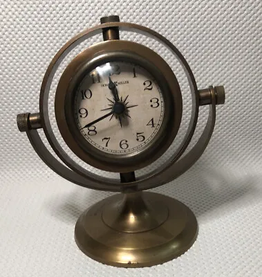 Nice Vintage Howard Miller Gimbal Maritime Brass Mantel Clock Heavy Piece • $34