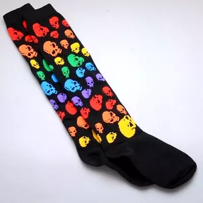 New Color Skull Pattern Knee High Socks Rocker • $14.98