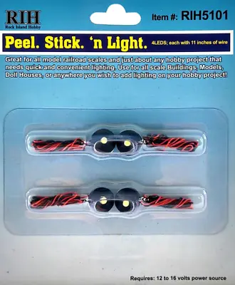 Rock Island Hobby 5101 | Peel. Stick. 'n Light LED - 4 Pack | Multi Scale • $5.96