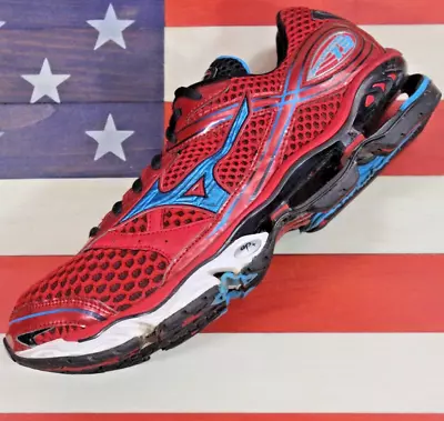 Mizuno Wave Creation 13 Men's 9 Running Shoe Red/Blue/Black 2012 VTG [8KN-20006] • $48.88