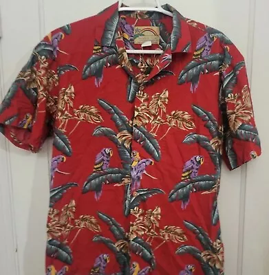 Vintage Paradise Found Parrot Hawaiian Shirt Medium Magnum PI Tom Selleck • $45
