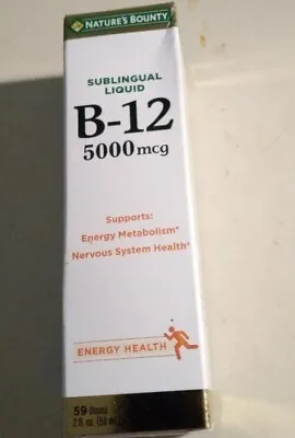 Nature's Bounty Sublingual Liquid B-12 5000 Mcg.  New Sealed.  Fast Shipping • $7.99