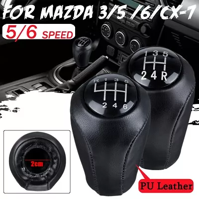 For MAZDA 3 BK BL 2006-2012 5/6 Speed Gear Stick Shift Knob Lever Black Leather • $11.98