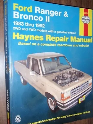 Haynes Repair Manual - Ford Ranger & Bronco II 1983 Thru 1992 With Gas Engine • $7.49