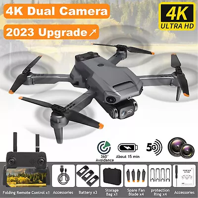 $55.65 • Buy 4K GPS Drone With HD Camera Drones WiFi FPV Foldable RC Quadcopter W/3Batteries