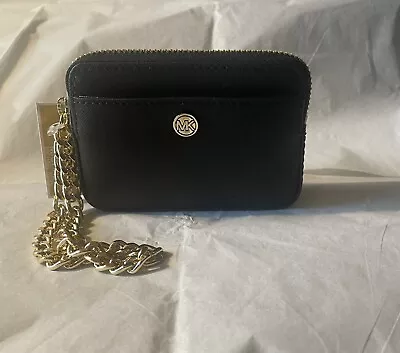 Michael Kors Jet Set  Zip Around Card Case Wallet On Chain Saffiano Leather • $44.85