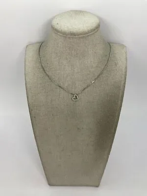 Nadri Silvertone Crystal Heart Pendant Box Chain Necklace  • $7