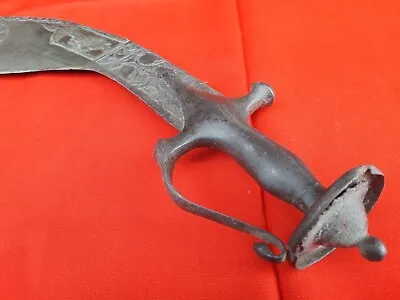 Rare Antique Sword Tulwar Hilted Kukri Knife With Sharp Highly Decorated Blade  • $350