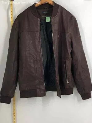 True Religion Mens Brown Long Sleeve Full-Zip Bomber Jacket Size Large • $30