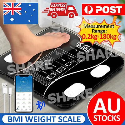 Bathroom Weight Scales Digital Wireless Backlit Body Fat Bluetooth BMI Smart AU • $16.95