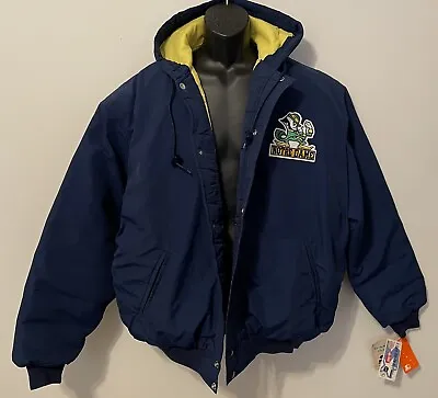 Vintage NOTRE DAME Fightin IRISH STARTER Parka JACKET NEW Old Stock NWT Last XL • $135