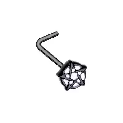 Black Gothic Pentagram L-Shape Nose Ring • $9.99
