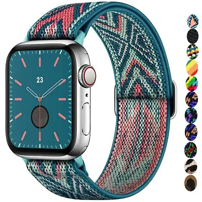$11.40 • Buy Elastic Nylon Strap For Apple Watch Series 7 Ultra 8 3 4 5 6 Se IWatch Band 45mm
