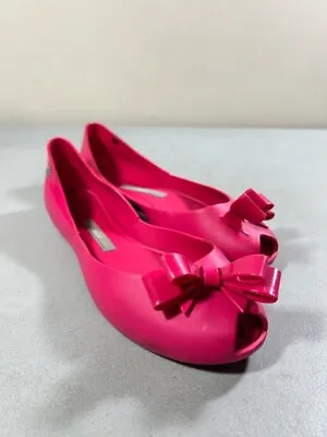 Melissa Women's Pink Rubber Ballet Flats Size 8 • $24.29