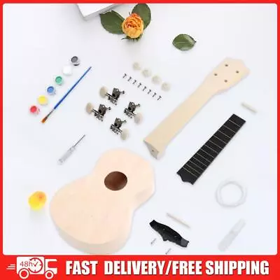 21 Inch Paintable Ukelele DIY Kit Basswood Portable Music Gift For Parents Child • $26.61