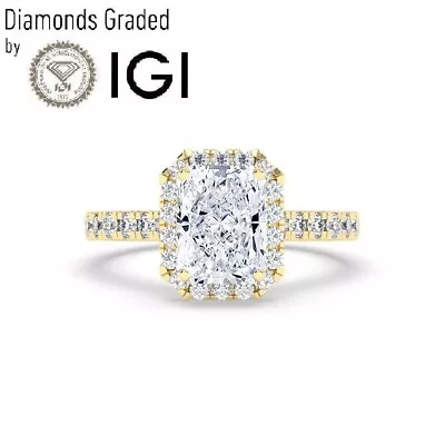 IGI1.00 CT Solitaire Lab-Grown Radiant Diamond Engagement Ring18K Yellow Gold • £1132