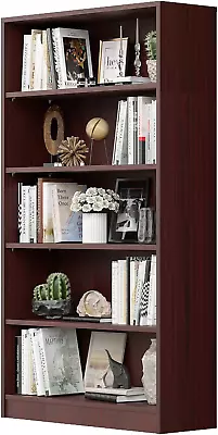 Wood Bookcase 5-Shelf Freestanding Display Wooden Bookshelf For Home Office Scho • $258.99
