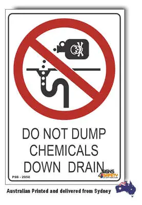 Do Not Dump Chemicals Down Drain Sign • $207.79