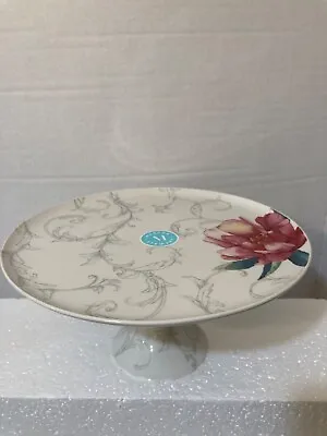 NEW Martha Stewart Collection Peony Cake Stand With Scalloped Base Pink  • $24