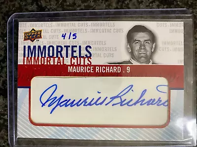 2008-09 UD Montreal Canadiens Centennial Maurice Richard #4/5 Auto Immortels Cut • $3499.99