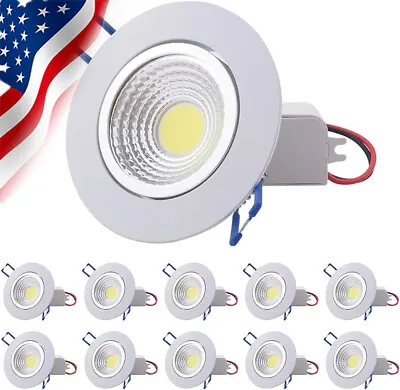 10Pack COB Ceiling Light 3W/5W/7W Dimmable LED Downlight With LED Drivers • $33.29