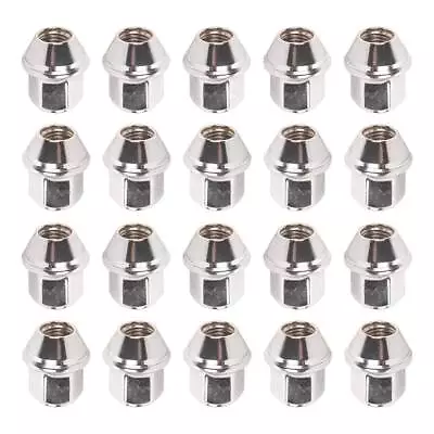 20pc White Lug Nuts Bulge Acorn M12x1.5 Chrome 3/4 Hex • $41.85