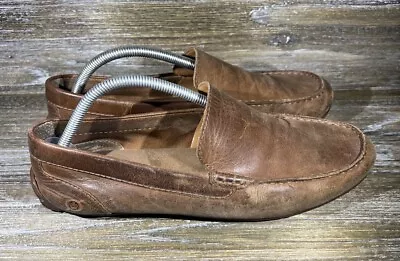 Born Mens Brown Leather  Hand Crafted Slip On Driving Loafer Sz 10.5 See Photos • $18.24