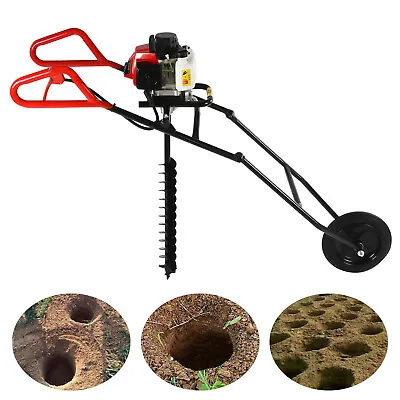 3HP 63CC Fence Post Hole Digger Gas Powered Earth Auger Wheelbarrow Ground Drill • $180.50