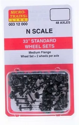 Micro Trains N Scale ~ New ~ 33  Standard Wheel Sets 48 Axles (401) ~ 00312000 • $13.72