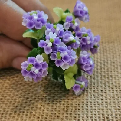 Miniature Light Purple Hydrangea Flowers 6 Bunches Dollhouse Artificial Flowers • $15.99