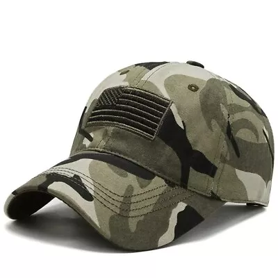 Men Women Baseball Cap Snapback Fishing Army Military Adjustable Outdoor Camo • £7.95