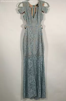NWT BCBGMaxAzria Women's 'Ava' Blue Frost Sleeveless V-Neck Formal Dress Size 0 • $19.99