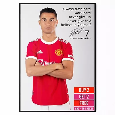 Ronaldo Poster -  Footballer - NO7 - Inspirational Quote Print • £3.99