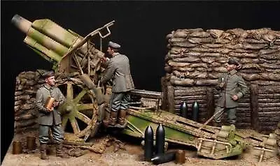 1/35 Resin Figure Model Kit German Soldiers Artillery (no Gun) WW1 Unpainted • $24.96