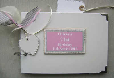 PERSONALISED 21st  Birthday .A5  SIZE PINK  PHOTO ALBUM/SCRAPBOOK/MEMORY BOOK. • £13.60