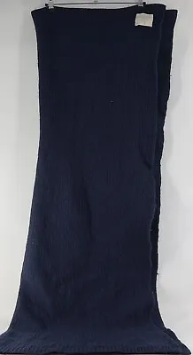 Ralph Lauren RLL Wool Blend Blanket Throw Navy Cable Knit Fall 48x60” • £55.10