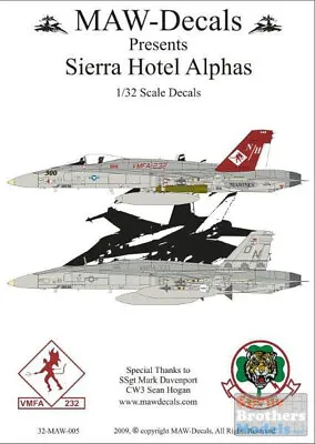 MAW32005 1:32 MAW Decals - F-18A Hornet Sierra Hotal Alphas VMFA-232 VMFA-333 • $22.59