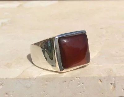 925 Sterling Silver Natural Carnelian Gemstone Handmade Ring In All Size N36 • $34.99